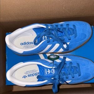 Adidas Gazelle Blue and White Sneakers